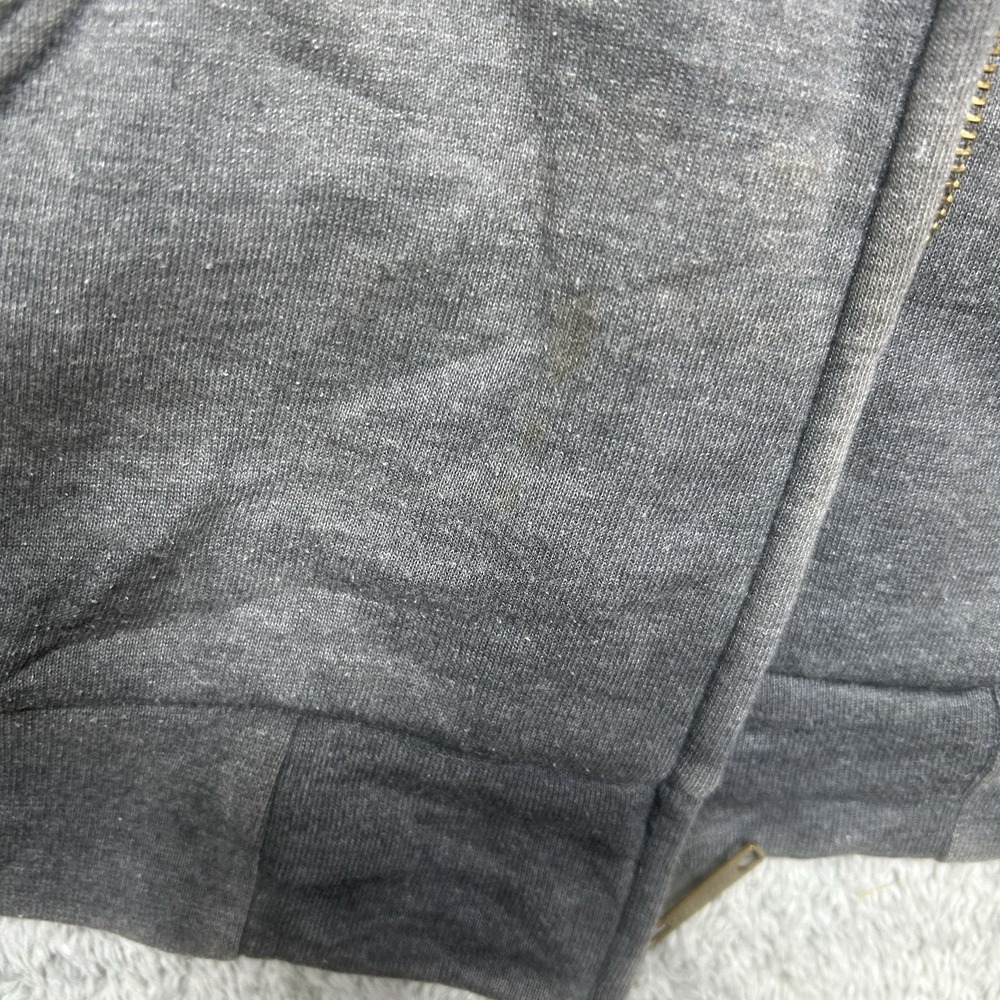 Vintage Carhartt Hoodie Mens 4XL GrayThermal Lined Full Zip Faded J149 *SPOTS - Picture 9 of 16